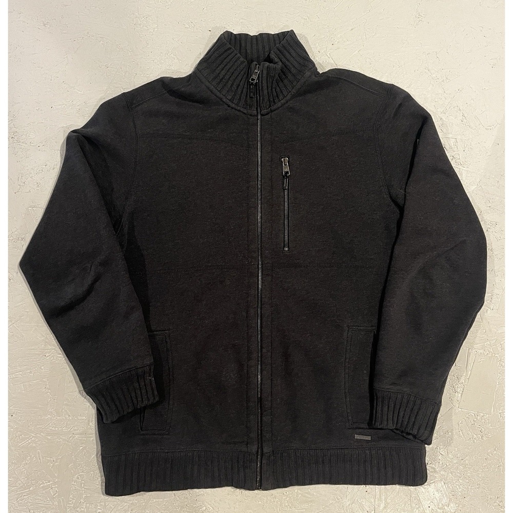 Vintage‎ Men's 90s Calvin Klein Gray Full Zip Up Sweatshirt Jacket Pockets